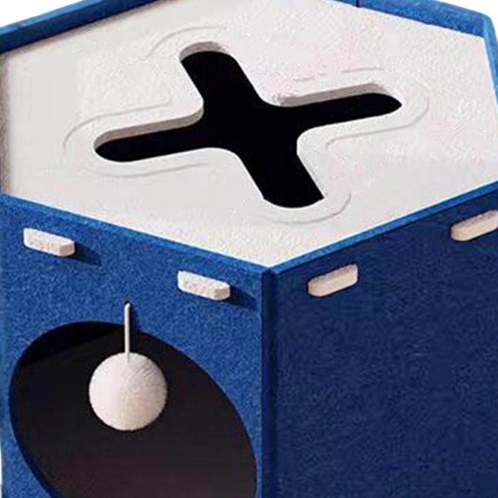 Felt Cat House for Small Medium Large Cats Peephole with Ball Hanging Furniture Kitten Cave Tunnel Extra Large Scratch Resistant