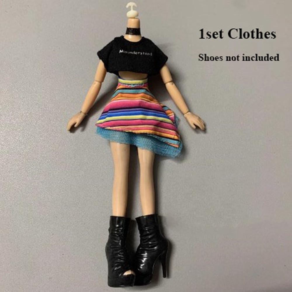 Kids Toys Doll Outfit Skirt Fashion T-shirt Pants Doll Dresses Clothes for 1/6 BJD 27~28cm Doll