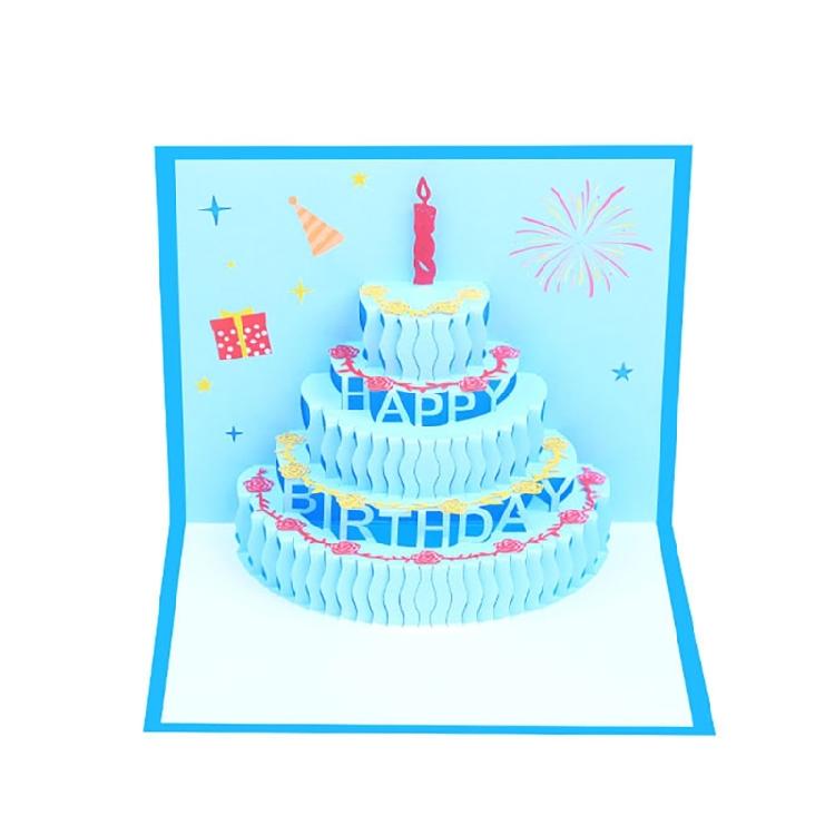 Artistic Popup Birthday Card 3D Cake Greeting Card Stylish Party Invitation Card for Birthdays and Festives Gatherings