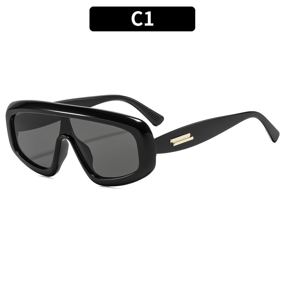 Retro-style one-piece lens glasses for street fashion, hip-hop trend sunglasses, and outdoor sun-protection shades.