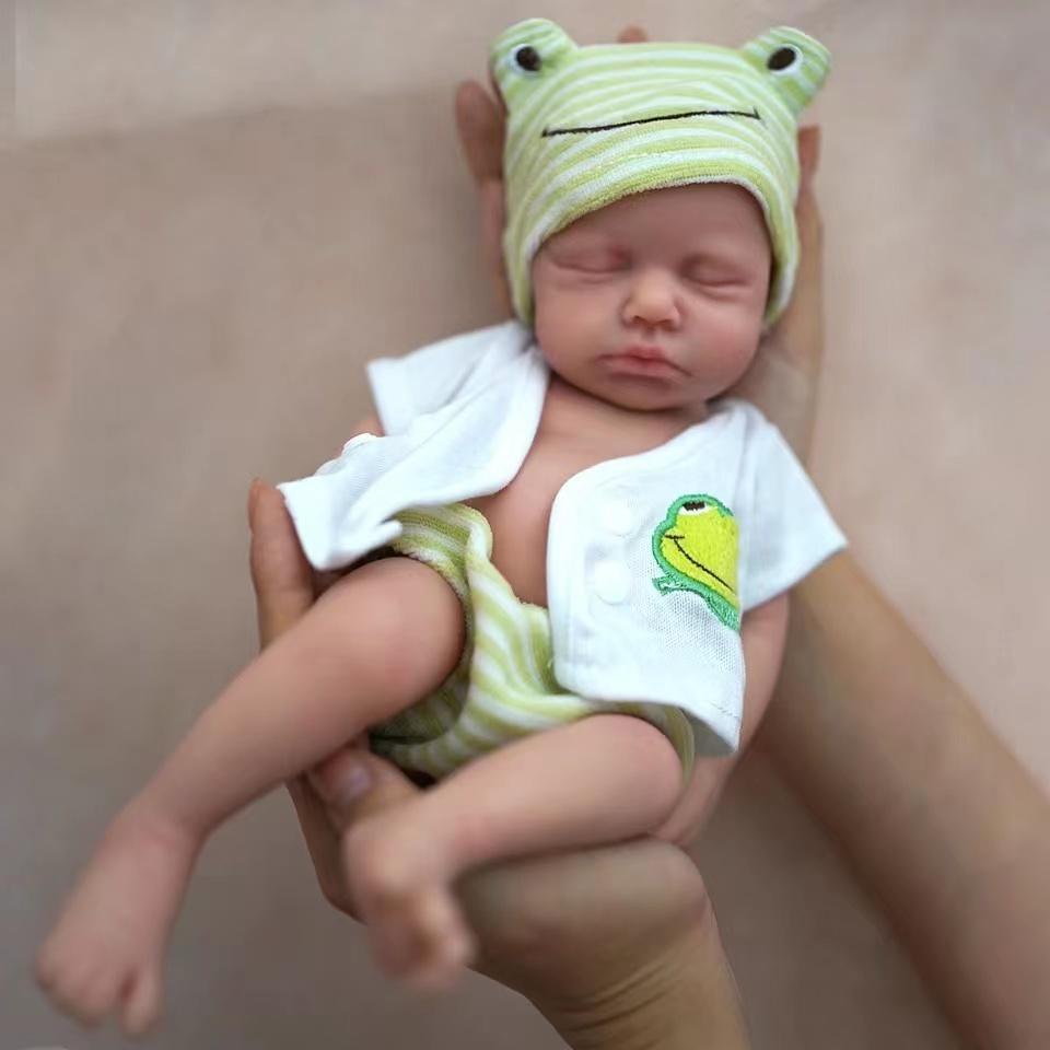 33cm Open Mouth Silicone Loulou Full Body Solid Silicone Newborn Girl