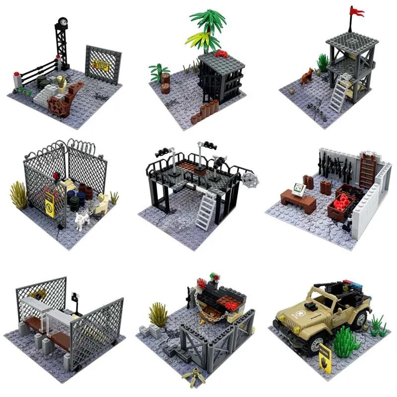 Building Blocks MOC Military Training Camp Outpost Shooting Range DIY Assembly Assembling Small Particle Building Blocks Scene