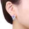 Original 925 Silver Needle Purple Violet Flowers Earrings Versatile Hoop For Women Jewelry Birthday Party Fine Gifts