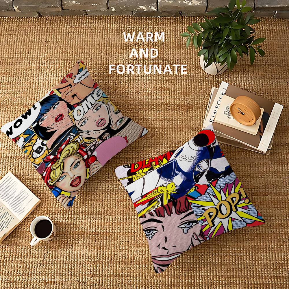 Roy L-Lichtenstein Pop Art Pillow Gift Home Office Decoration Bedroom Sofa Car Cushion Cover case 45x45