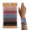 20 Pcs Boho Bracelet Hair Ties for Women Elastic Hair Rubber Bands Girls Black Bracelet  Hair Rope Ponytail Holder Hairbands