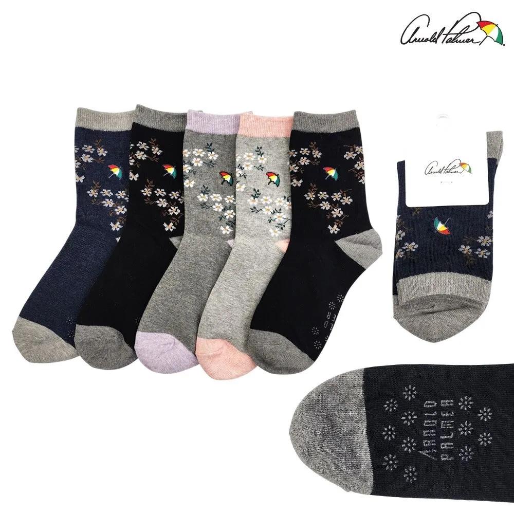 Arnold Palmer Women s Mid-Length Socks Non-Slip Flower Print Socks 5-Pair Set 5 Pairs - Non-slip Socks