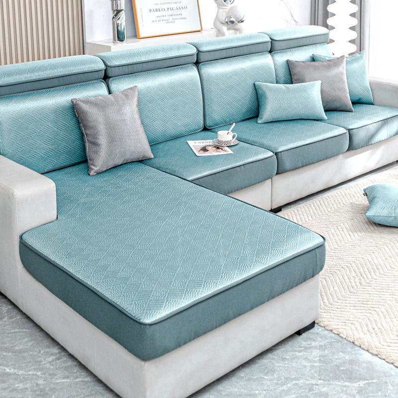 Summer Ice Silk Sofa Cover Full Protection Universal Simple Design Sofa Slipcover Cool Mat Seat Cushion Protector