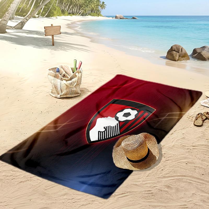 Bournemouth Fußball Druck Strandtuch, Großes Weiches Schnelltrocknendes Handtuch für Strand Camping Schwimmen