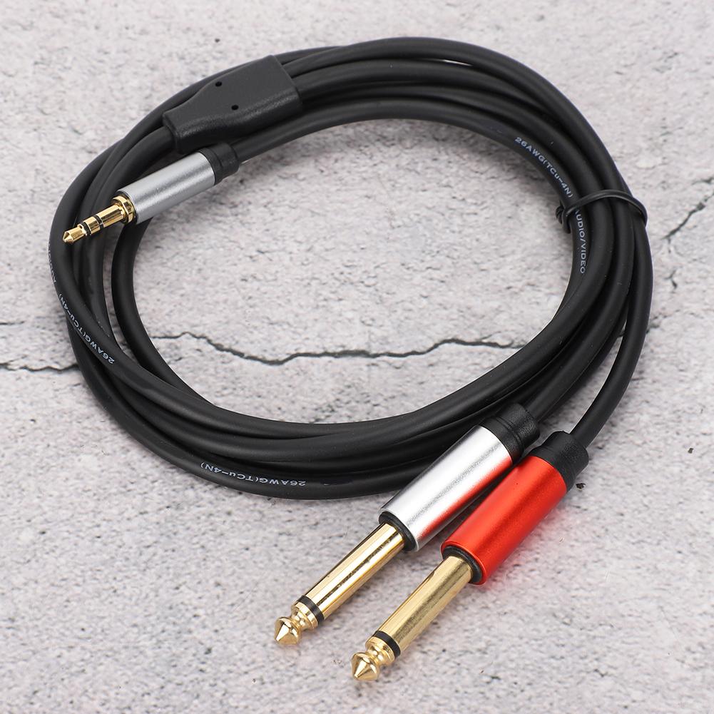 o Cable 2 in 1 1.8m 3.5mm to 6.35mm AntiCorrosion Double Splitter Phone o Wire