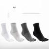 Calcetines de Algodón de Media Caña con Dedos Separados para Hombre - Diseño de Cinco Dedos, Gruesos de Color Sólido para Otoño e Invierno