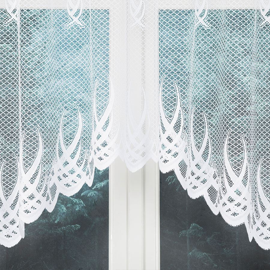 Gosia - Ready-Made Jacquard Curtain With A Cut At The Bottom - 300X120 Cm - White