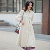 Shenghong spring new casual cotton solid color thin versatile long trench coat women 9111