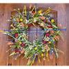 1Pc Front Door Simulation Spring and Summer Wildflower Wreath, for Courtyard, Front Door