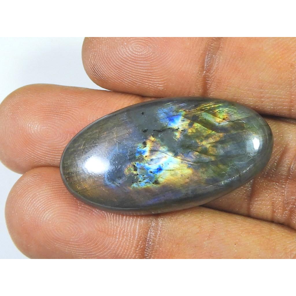 18X36MM Natural Labradorite Pink Purple Flashy Oval Cabochon Loose Gemstone SK-3287