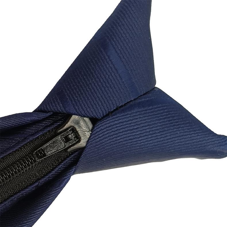 Men's Professional Striped Jacquard Zipper Tie, 7cm