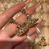 1 Paar high-end licht luxe waterdruppel driedimensionale imitatie parel lange waterdruppel franje oorbellen, oorstekers.