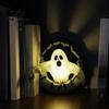Figurine Fantôme Esprit Fantaisiste Évasion Effrayante du Mur Décoration d'Halloween S'allume Accents Uniques pour la Maison Statue en Résine d'Horreur pour Hanté
