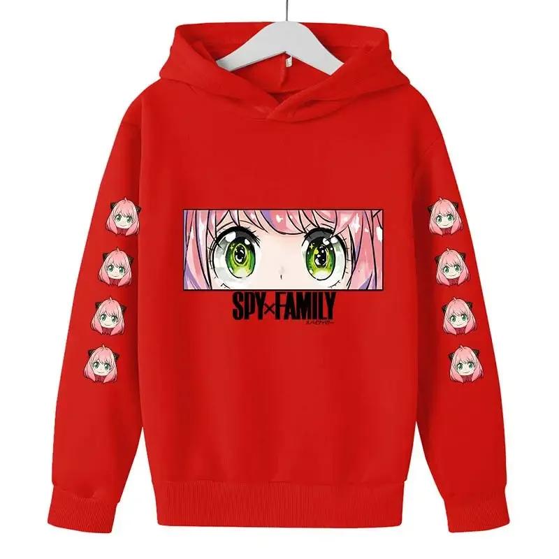 SPY X FAMILY Anya Forger Cute Girls Hoodies Cartoon Printed Sweatshirt Hoodies Children's Clothing Girls Spring Autumn Hoodie