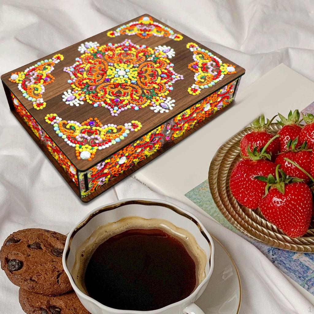 5D Diamond Jewelry Box with Handcrafted Wooden Design