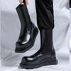 A/w New Classic British Street Style Calf Boots for Men's Black Hombre Daily Party Dress Hight Quality Height Increasing Shoes