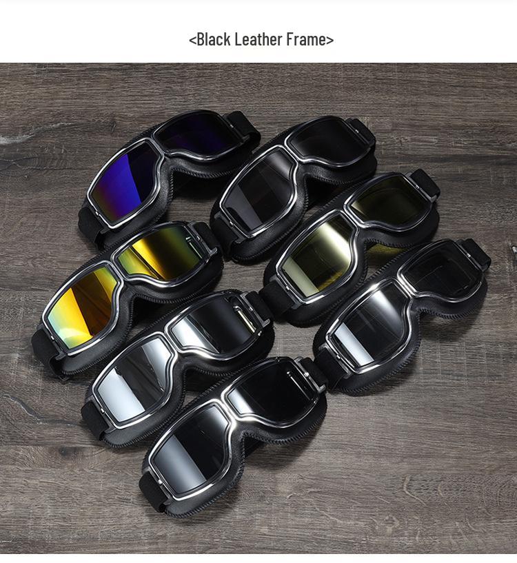 Trendy Retro Harley-Style Windproof Motorcycle Goggles with Sun Protection