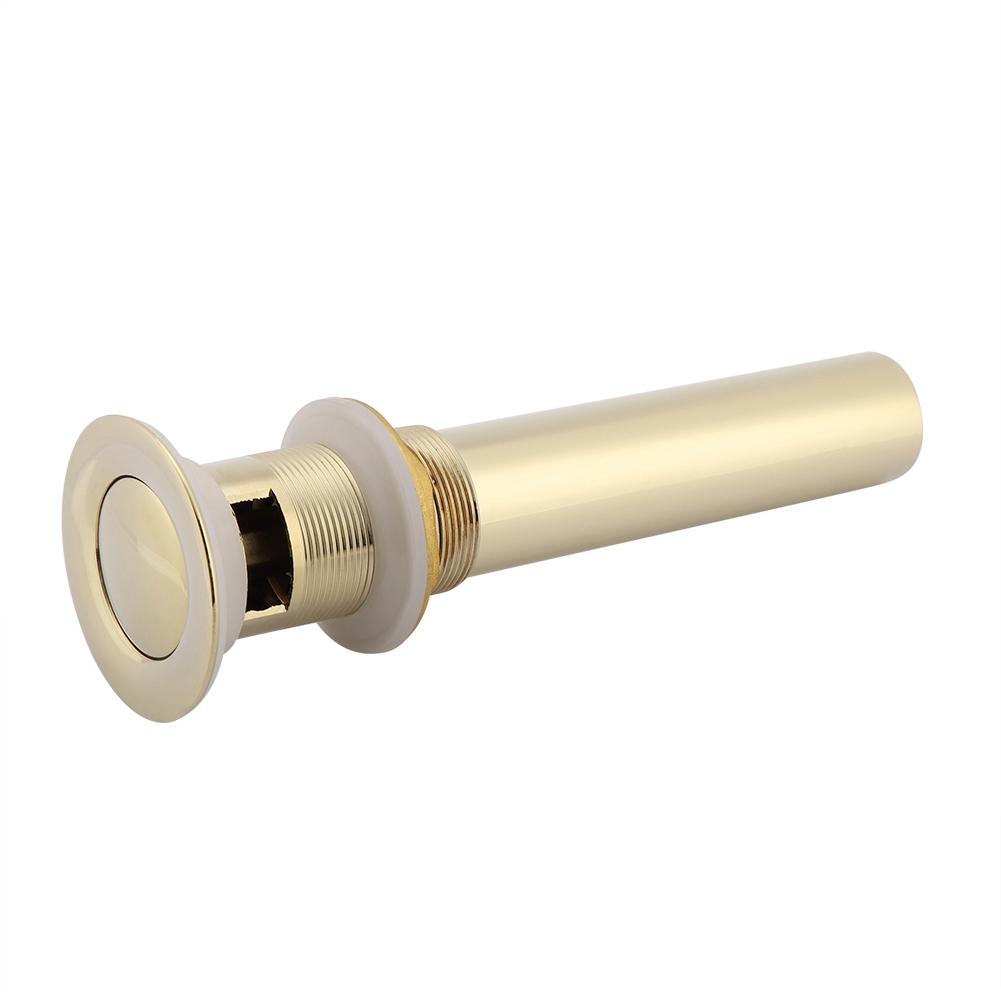 G1 1 4  Brass Bathroom Basin Sink Pop Up Drain Assembly with Overflow (Zirconium Gold)