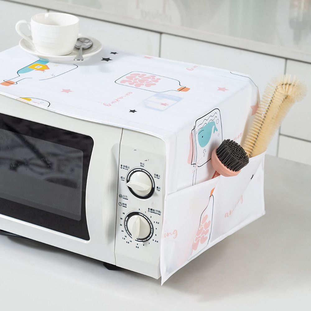 Accessories Oilproof Waterproof Microwave Oven Covers with Double Pockets Dust Cover Storage Bag