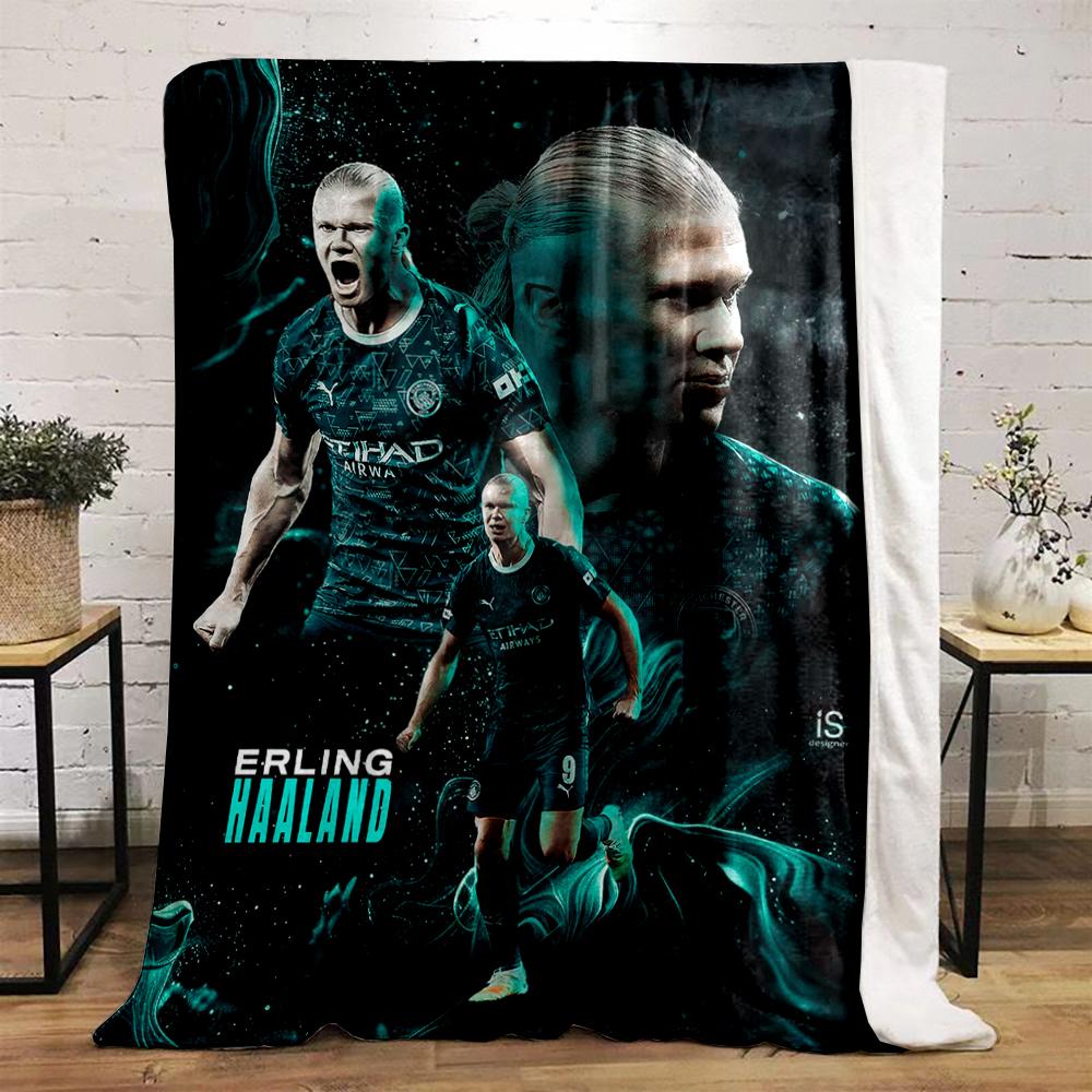 Erling Haaland Football Art – Dynamic Design Flannel blanket for bedroom, living room, sofa, and nap sofas