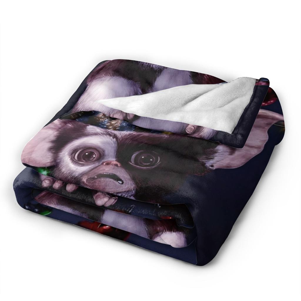 Gizmo Mogwai Monster Gremlins  Warm Soft Blankets  Travel Plush Throw Blanket Print Couch Chair Flannel Bedspread Sofa Bed Cover