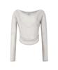 Peullijeunopallou Moa Drape Hoodie Long Sleeve Top (Ash Beige)