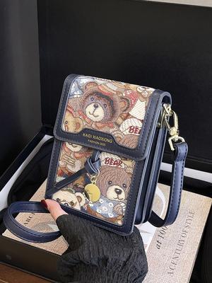 Katie Bear Women's Cartoon Phone Crossbody Bag - New Style Niche Shoulder Bag