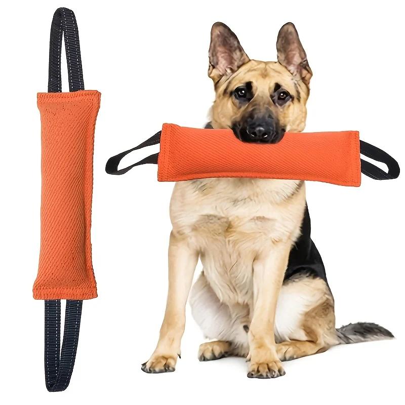 Langlebiges Hundezerrspielzeug für aggressive Kauer Interaktives Tauzieh-Trainingsspielzeug mit 2 weichen Griffen
