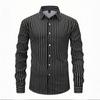Black Striped Long Sleeve Shirt Collar For Glamorous Party-Wear Men White Shirt Fall Formal Ceremony