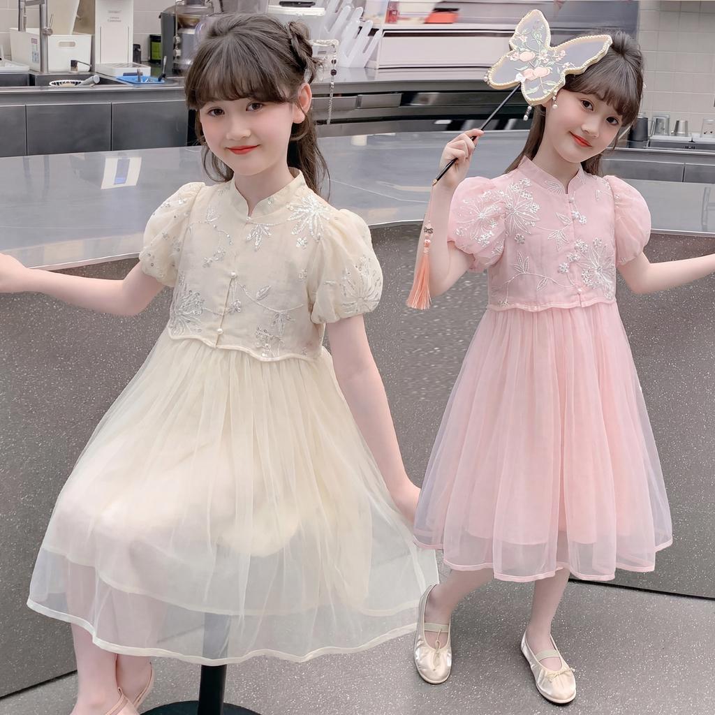 Girls' mesh dress, baby princess dress, 2026 new women's summer dress, stylish and sweet little girls' dress, fairy