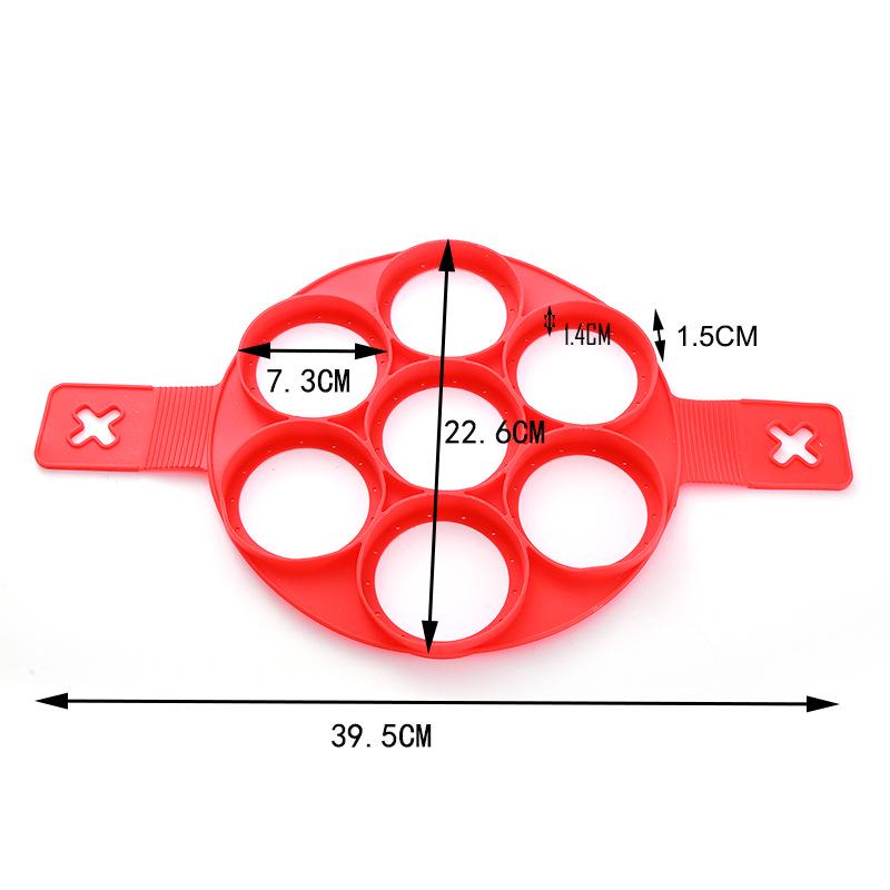 Silicone Seven-Hole Egg Ring Frying Pan - High-Temperature Resistant Pancake Mold