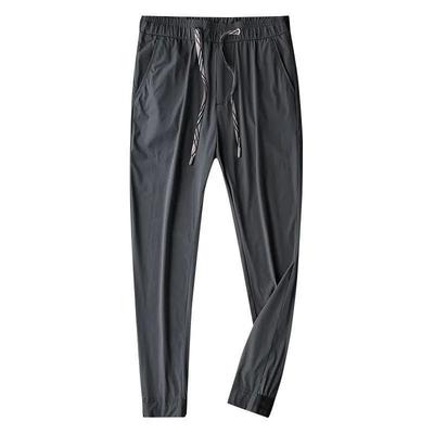 Zakknop Lichtgewicht IJszijde Trainingsbroek voor Heren, Beenbinding Slim Fit Casual Sportbroek voor Heren