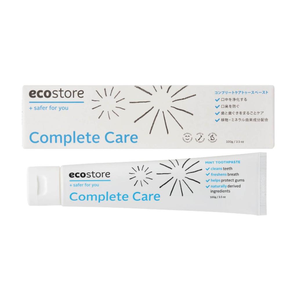 Ecostore Complete Care Natural Baking Natural Peppermint Toothpaste, 100g, Soda, Fluoride-Free, Additive-Free, Plant-Based, Mineral-Derived