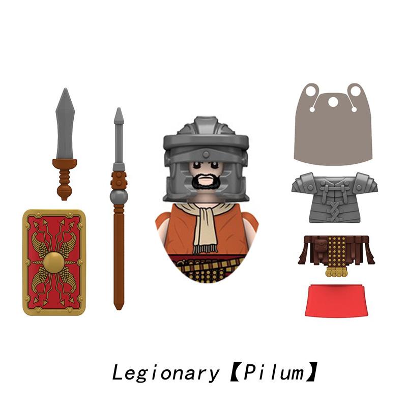 Medieval Ancient Military Figures Series Legion Flag Bearer Trumpeter Crossbowman Centurion Infantry Model Building Blocks Toys