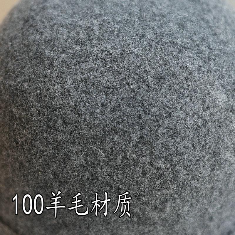 Pure Wool Bucket Hat Women's Winter New Retro Top Hat Curled Edge Shows the Face Small British Lady Basin Hat