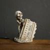 Funny Halloween Skull Pen Holder Scary Skeleton Statue Ornament  Home Desktop Decoration