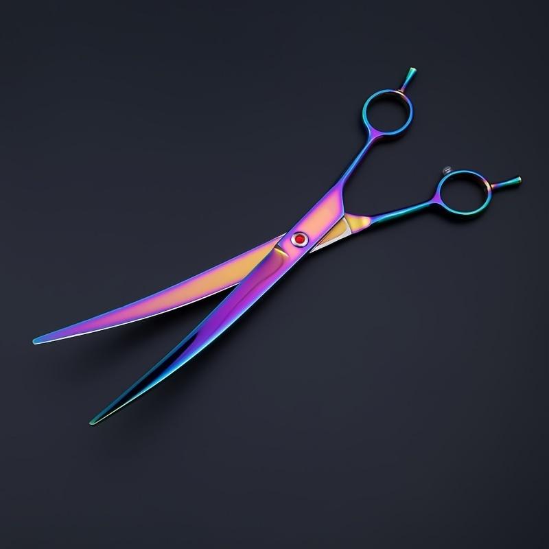 Colored Curved Scissors for Pet Grooming, Dog Hair Trimming Scissors