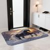 Winter Horse Door Mat Flannel Soft Kids Rug Fantasy Animal Print Kitchen Bedroom Floor Mat Anti Slip