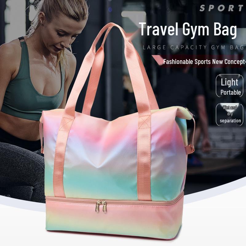 Vibrant Multicolor Handheld Fitness & Yoga Bag: Women's Large Capacity Sports, Swimming, and Training Bag