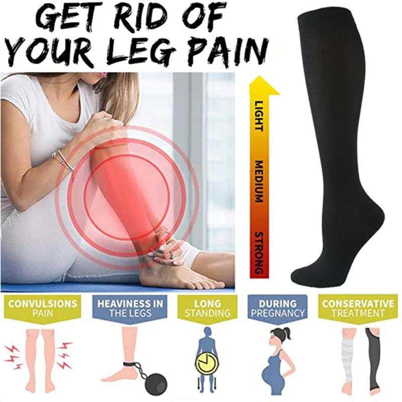 Krampfadern Kompressionssocken Passend für Golf Rugby Laufen Wandern Sport für Anti-Müdigkeit Fahren Reisen Flug Frauen Männer Socken