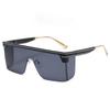 Vintage Oversized Square Sunglasses Men Women Brand Designer Flat Top Fashion One Piece Lens Sun Glasses Women for Female Shades