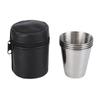 4 PCS Shatterproof Metal Shot Mugs Reusable Wine Cups with Leather Case Outdoor Cups Suitable for Wine Beer and Whiskey