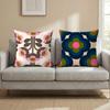 Federa Cuscino Artistica Estetica O-Orla Kiely Copricuscino Multi-Scena per Casa e Auto - Reversibile, Morbida e Resistente per l'Uso Quotidiano