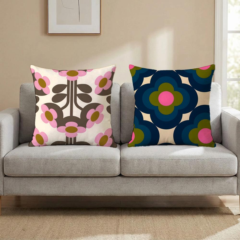 Federa Cuscino Artistica Estetica O-Orla Kiely Copricuscino Multi-Scena per Casa e Auto - Reversibile, Morbida e Resistente per l'Uso Quotidiano