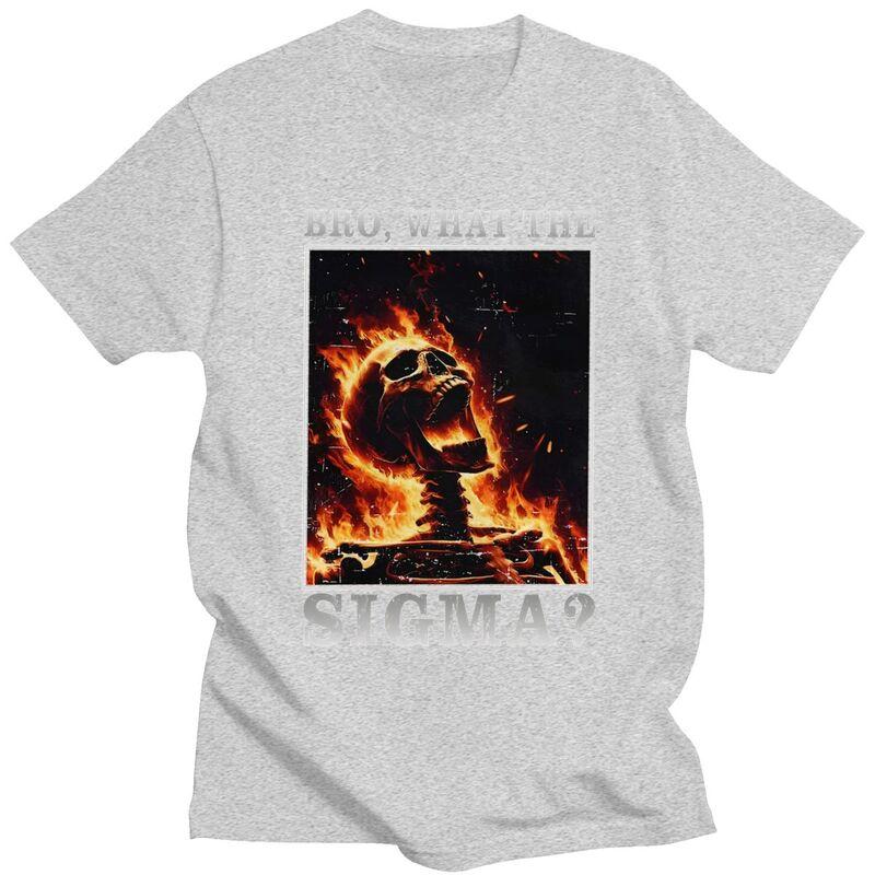 Custom Bro What The Sigma Funny Meme Saying T Shirt for Men Tshirt Fashion Tees Short Sleeves Tshirts Slim Fit Clothing Gift