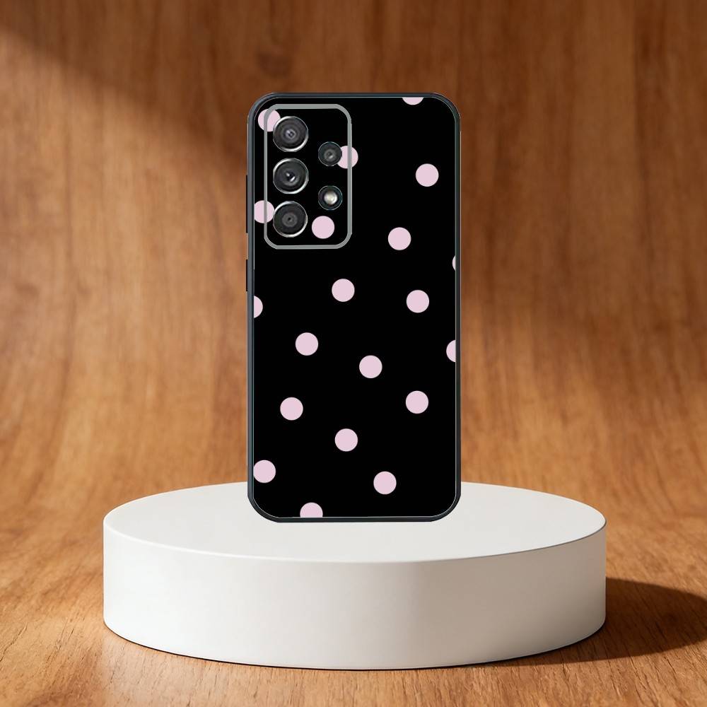 Custodia per Telefono a Pois alla Moda per Samsung S25,S24,S21,S22,S23,S30,Ultra,S20,Plus,Fe,Note,10,9,5G Cover Nera